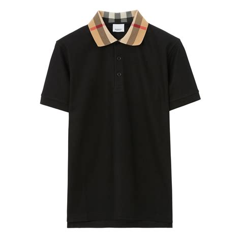 burberry polo shirt with check under collar|authentic Burberry polo shirt.